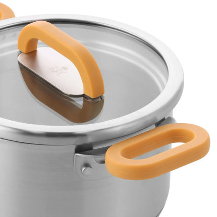 Kookpan gele handgreep