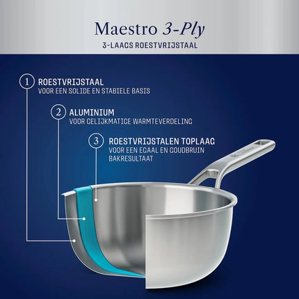BK Maestro Triply Edelstahl Sauteuse 20 cm