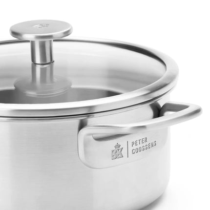 BK Maestro Triply Edelstahl-Kochtopf mit Glasdeckel