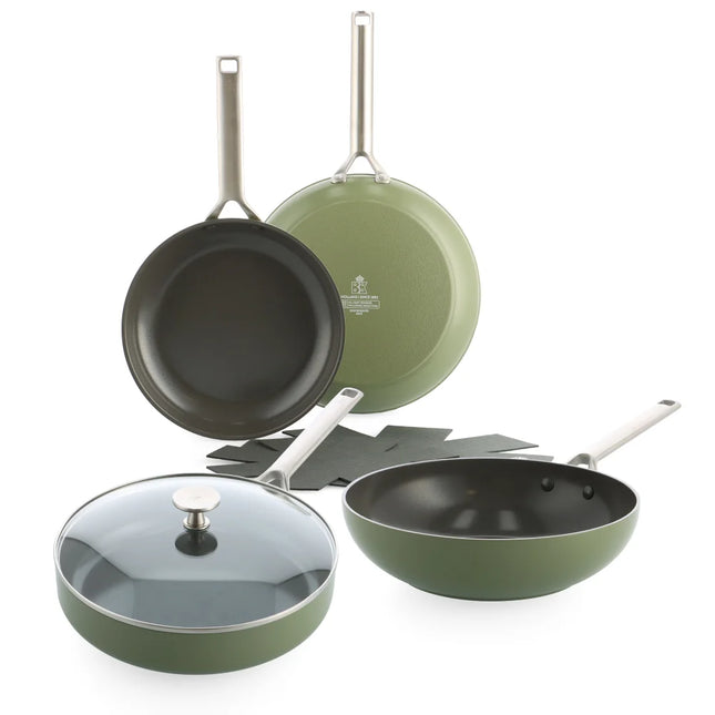 BK Sublime Keramische Pannenset Olive Green 4-delig