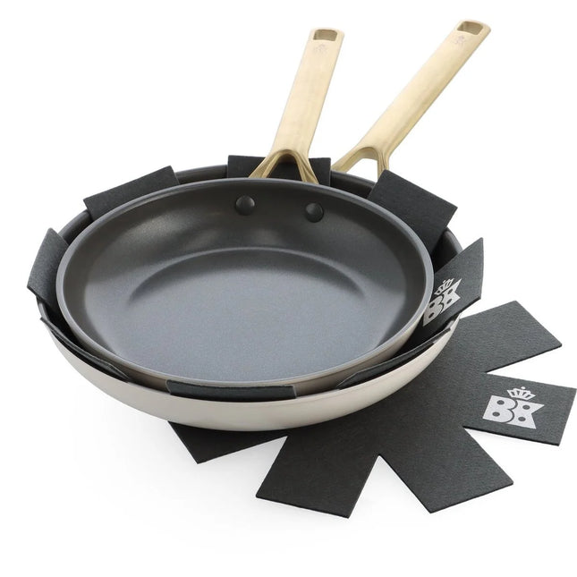BK Sublime Koekenpannenset Crème 24 & 28 cm met gratis panbeschermer