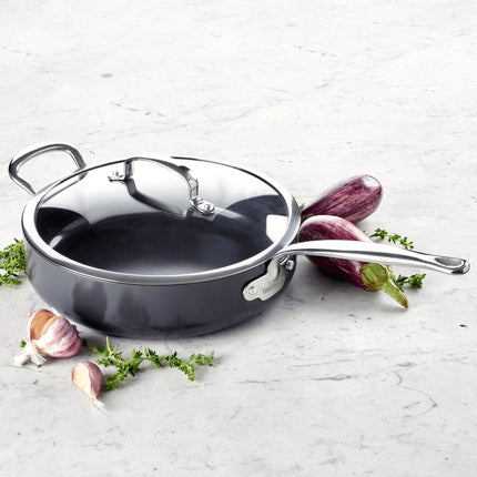 Greenpan Barcelona Keramik-Schmorkanne - 28 cm - mit Glasdeckel