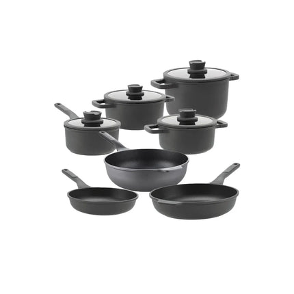 BergHOFF Leo Stone Topfset 11-teilig Downdraft | Mit kostenlosen Pfannenschonern