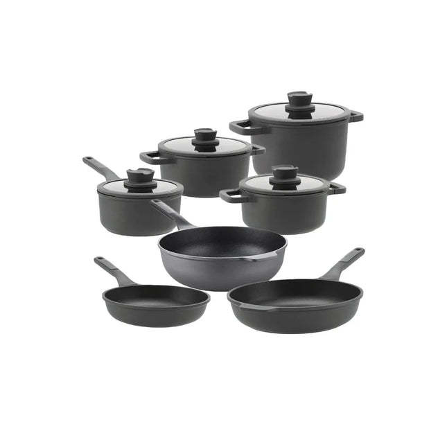 BergHOFF Leo Stone Topfset 11-teilig Downdraft | Mit kostenlosen Pfannenschonern