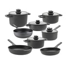 BergHOFF Leo Stone Pfannenset 13-teilig Downdraft + gratis Pfannenschutz