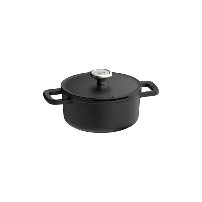 BergHOFF Leo Phantom Kochtopf schwarz - PFAS-frei - Downdraft