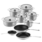 DUCQ Downdraft Topfset - 15-teilig - mit Glasdeckeln