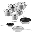 DUCQ Downdraft Triply Pannenset 13delig - RVS koekenpan