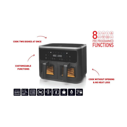 Fritel Airfryer Snacktastic 8480 DUO | 2x4,5L