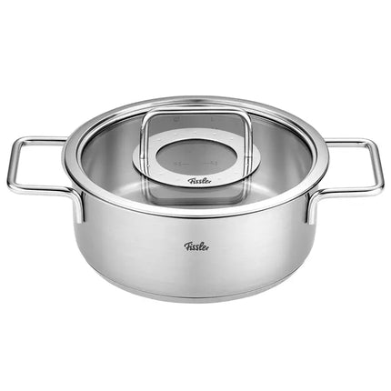 Fissler Pure Collection Pannenset met glazen deksel - 4 delig lage kookpan