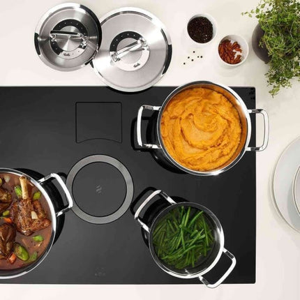 Fissler Original Profi 6-teilig - Stielkasserolle und Servierpfanne Edelstahl mit Deckeln
