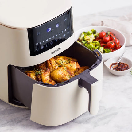 GreenPan Bistro XL Heißluftfritteuse 7,2L - PFAS-frei Creme