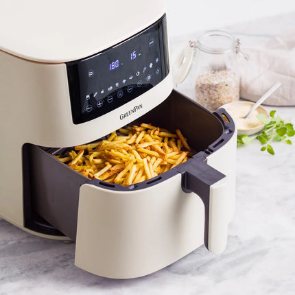 GreenPan Bistro XL Heißluftfritteuse 7,2L - PFAS-frei Creme
