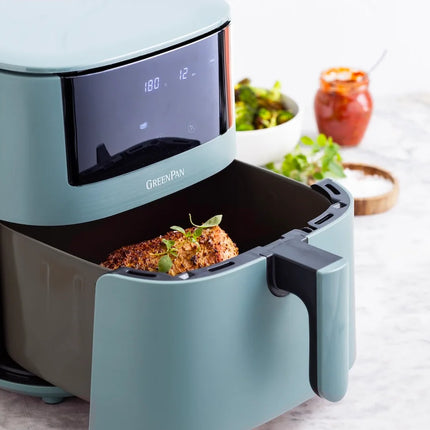 GreenPan Bistro XL Heißluftfritteuse 7,2L - PFAS-frei Smokey Blue