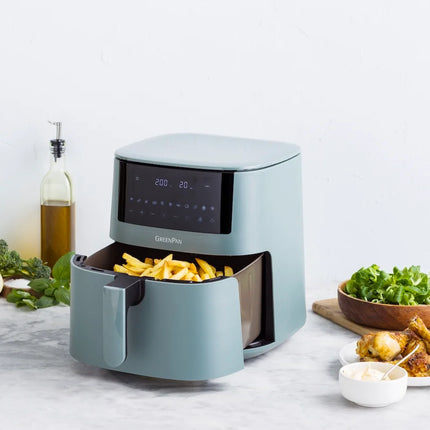 GreenPan Bistro XL Heißluftfritteuse 7,2L - PFAS-frei Smokey Blue