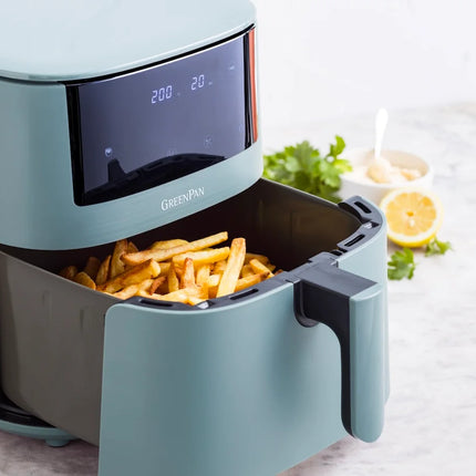 GreenPan Bistro XL Heißluftfritteuse 7,2L - PFAS-frei Smokey Blue