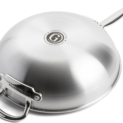 GreenPan Premiere Wok Edelstahl 30 cm Edelstahl
