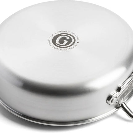 GreenPan Premiere Schwenkpfanne mit Deckel Edelstahl 26 cm