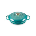 Le Creuset niedriger Bräter Campagnard Signature Bleu Riviera