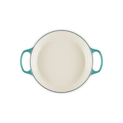Le Creuset niedriger Bräter Campagnard Signature Bleu Riviera