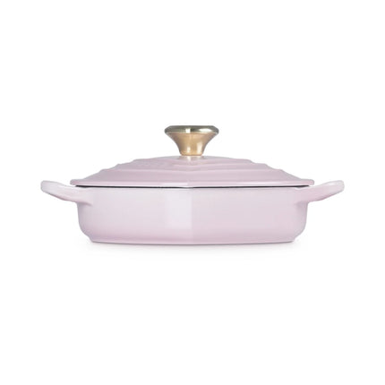 Le Creuset Flacher Bräter Herzform 20 cm / 1 l - Shell Pink