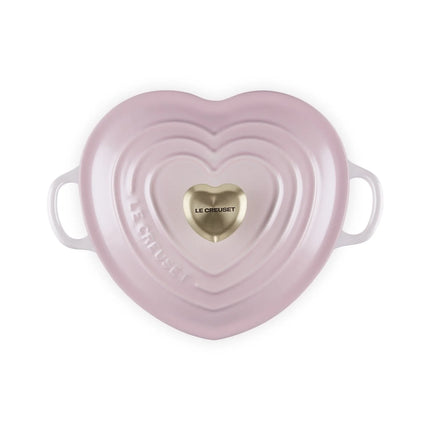 Le Creuset Flacher Bräter Herzform 20 cm / 1 l - Shell Pink