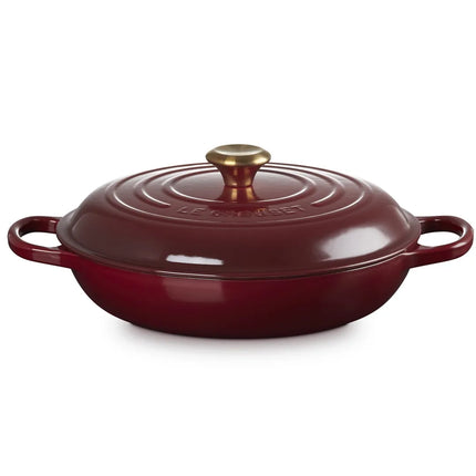Le Creuset flacher Bräter Campagnard Signature Granat 30 cm