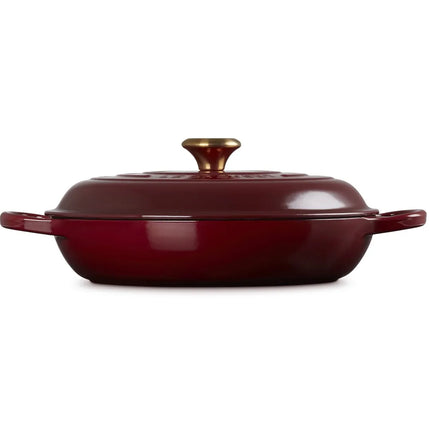 Le Creuset flacher Bräter Campagnard Signature Granat 30 cm