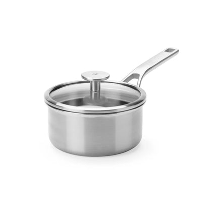 BK Maestro Edelstahl-Stielkasserolle - Soßentopf 16 cm mit Glasdeckel