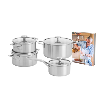 BK Maestro Triply RVS 4-delige kookset met gratis Peter Goossens kookboek