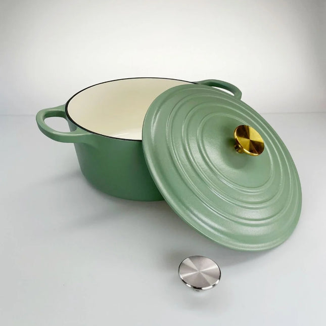 Redelaar Braadpan Gietijzer 26cm / 4.5L Mat Groen open