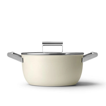 SMEG Bratpfanne Keramikbeschichtung Creme 24cm