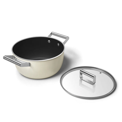 SMEG Bratpfanne Keramikbeschichtung Creme 24cm