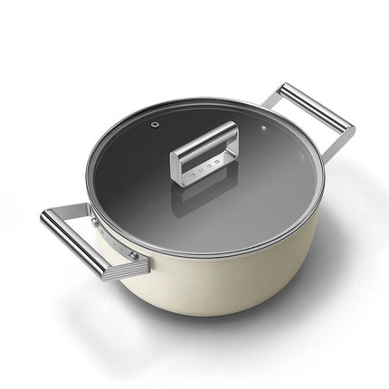 SMEG Bratpfanne Keramikbeschichtung Creme 24cm
