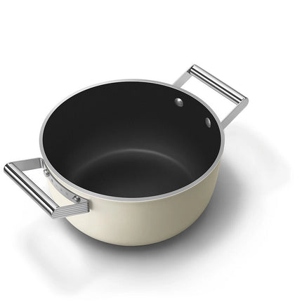 SMEG Bratpfanne Keramikbeschichtung Creme 24cm