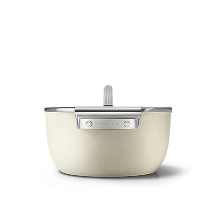 SMEG Bratpfanne Keramikbeschichtung Creme 24cm