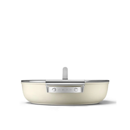 SMEG Schmorpfanne mit Keramikbeschichtung Creme 28cm