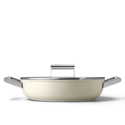 SMEG Schmorpfanne mit Keramikbeschichtung Creme 28cm