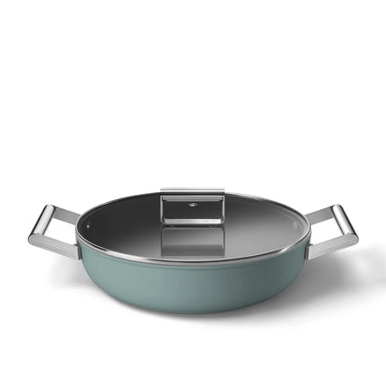 SMEG Schmorpfanne mit Keramikbeschichtung Emerald Green 28 cm