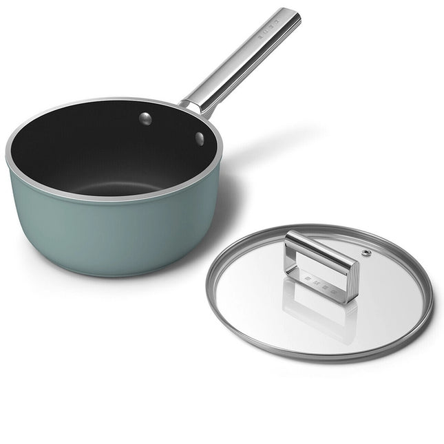 SMEG Stielkasserolle mit Keramikbeschichtung Emerald Green 20 cm