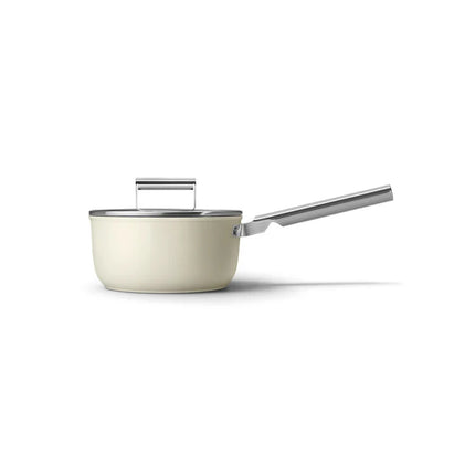 SMEG Stielkasserolle mit Keramikbeschichtung Creme 20 cm