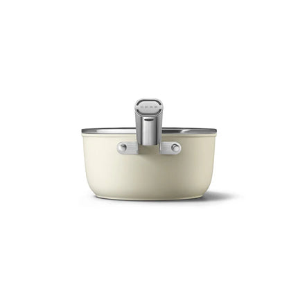 SMEG Stielkasserolle mit Keramikbeschichtung Creme 20 cm