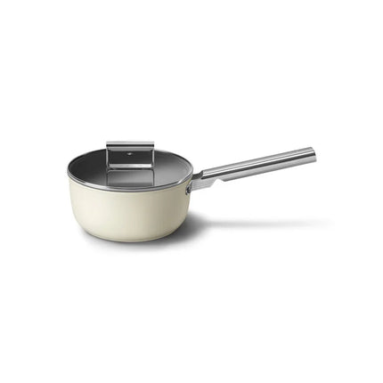 SMEG Stielkasserolle mit Keramikbeschichtung Creme 20 cm