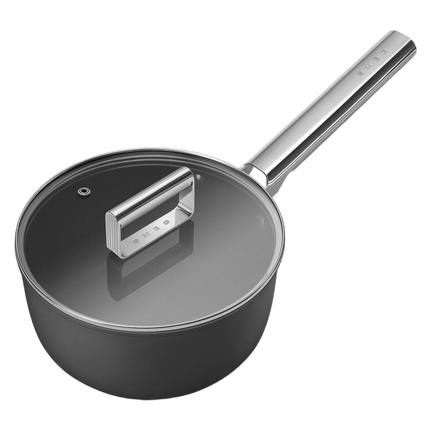 SMEG Stielkasserolle mit Keramikbeschichtung Schwarz 20 cm