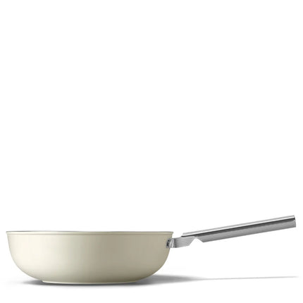 SMEG Wokpfanne mit Keramikbeschichtung Creme 30 cm