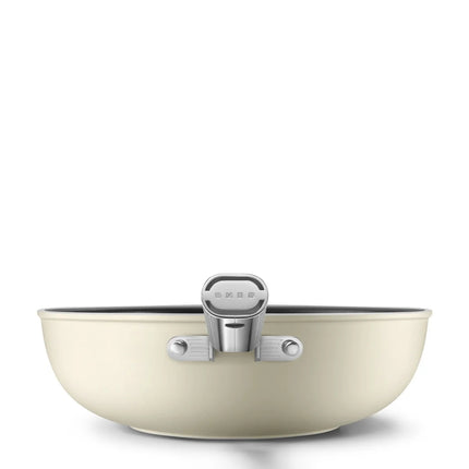 SMEG Wokpfanne mit Keramikbeschichtung Creme 30 cm