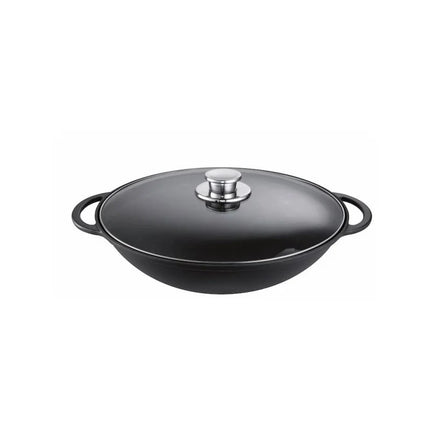 Schulte-Ufer Rustika Gusseisen-Wok 36cm - mit Deckel