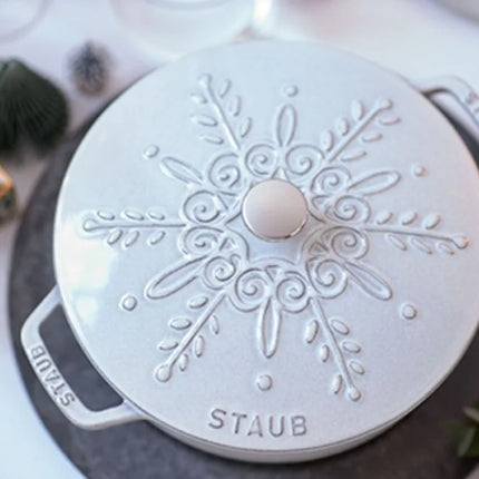 Staub Schmortopf Snowflake White 24 cm - 3,6 l