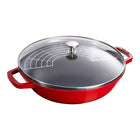 Staub Specialities Wok mit Glasdeckel Kirschrot 30cm