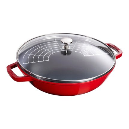 Staub Specialities Wok mit Glasdeckel Kirschrot 30cm
